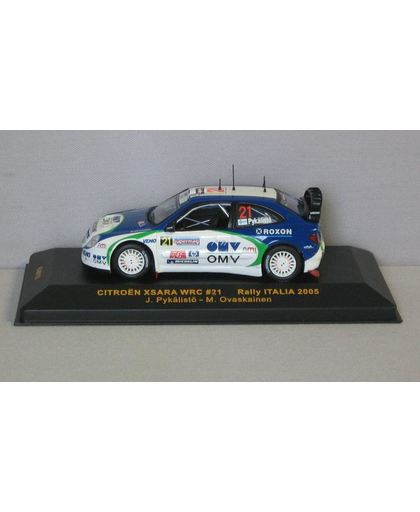 Citroen Xsara WRC #21 Rally Italia 2005 1:43 IXO Models Wit / Blauw RAM192