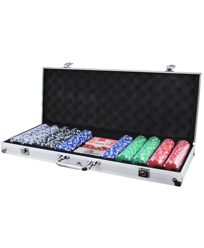 Luxe Pokerset In Aluminium Koffer - Texas Hold Em Pro Poker Set Met 500 Chips & Poker Kaarten Cards
