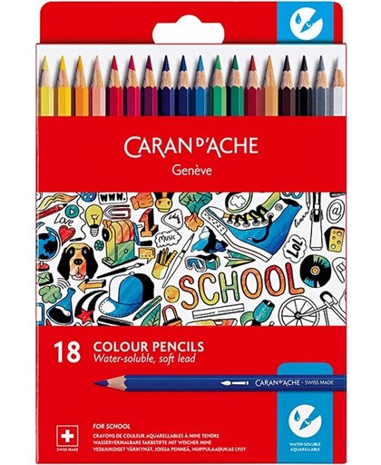 Caran d' Ache Colour pencils Water-soluble 18