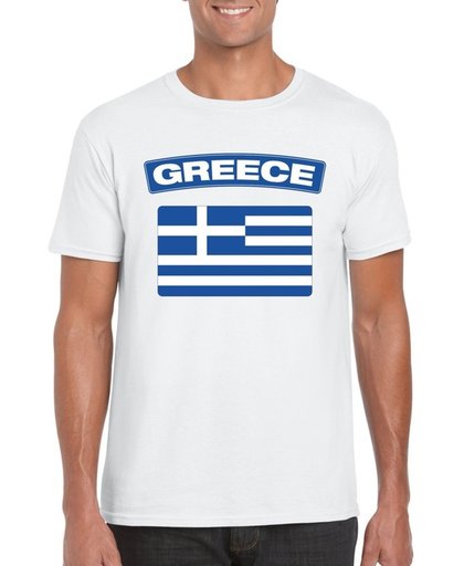 Griekenland t-shirt met Griekse vlag wit heren S