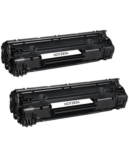 Compatible Toner CF283A 83A voor HP LaserJet Pro MFP M-125a M-125nw M-125rnw, M-126a M-126nw, M127fn MFP, M127fw MFP - Zwart, 2 Pack