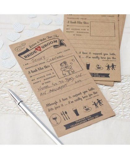 Alternatief gastenboek huwelijk- Advieskaartjes Vintage