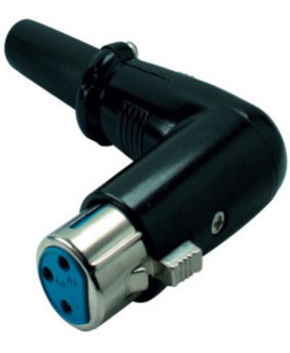S-Impuls XLR 3-pins connector (v) haaks / rubberen trekontlasting - zwart