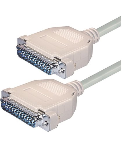 Transmedia 25p SUB-D (m) - 25p SUB-D (m) null modem kabel - 3 meter