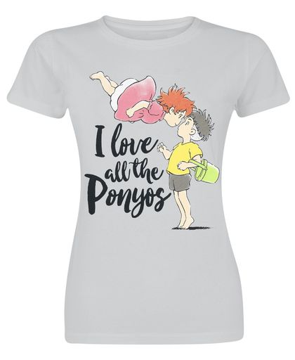 Ponyo I Love All The Ponyos Girls shirt lichtgrijs