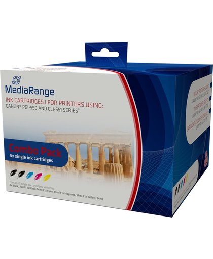 MediaRange MRCP550C551 42ml 40ml Zwart, Cyaan, Magenta, Geel inktcartridge