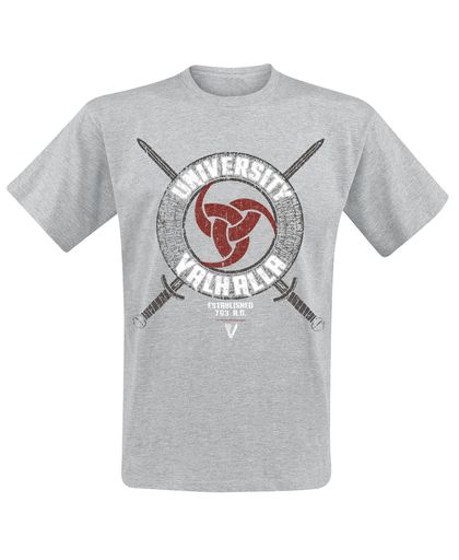 Vikings University Of Odin Valhalla T-shirt grijs gemêleerd