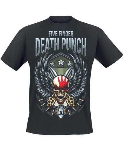 Five Finger Death Punch Wing Shield T-shirt zwart