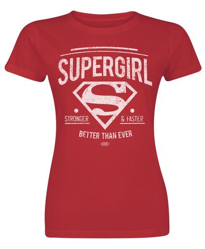 Supergirl Stronger & Faster Girls shirt rood