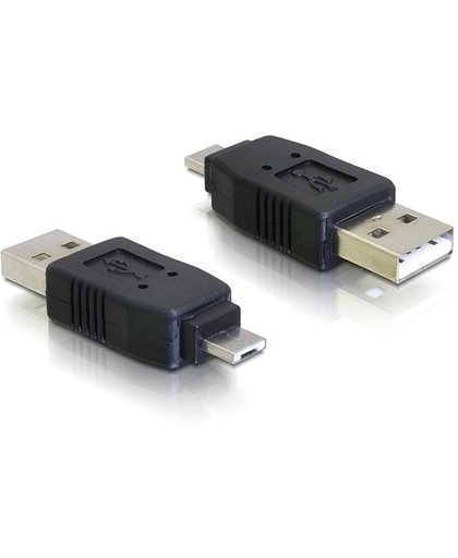 DeLOCK Adapter USB micro-A male to USB2.0 A-male USB micro-A USB 2.0 A Zwart kabeladapter/verloopstukje