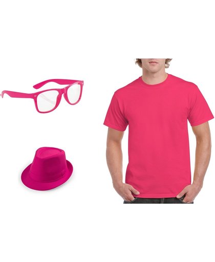 Roze verkleedsetje voor heren - maat L