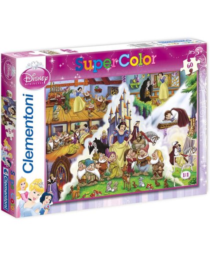 Clemenotoni Supercolor puzzel 60 stukjes - Disney Sneeuwwitje en de zeven dwergen