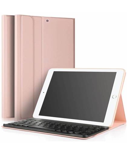iPadspullekes iPad 2017 hoes met afneembaar toetsenbord roze