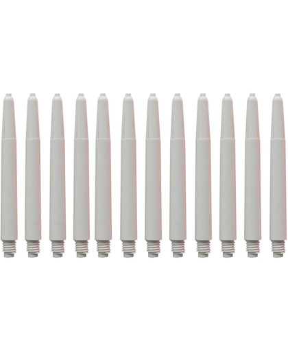 abcdarts darts shafts kunststof wit nylon shafts 18 sets medium (48 mm) darts shafts