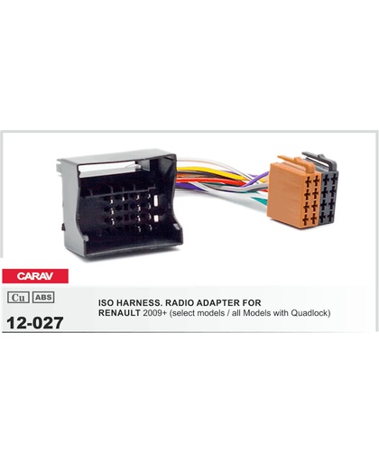 auto radio aansluitkabel / verloopkabel geschikt voor RENAULT 2009+ (select models / all Models with Quadlock) Audiovolt 12-027