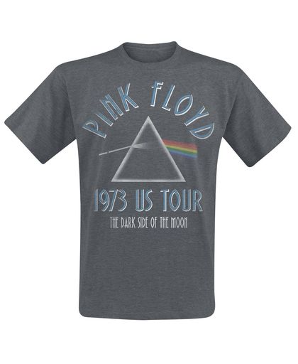Pink Floyd 1973 US Tour - Dark Side Of The Moon T-shirt donkergrijs gemêleerd