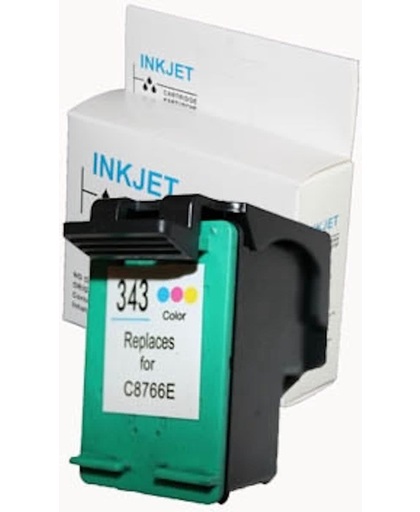 Merkloos   Inktcartridge / Alternatief voor de inkt cartridge voor Hp 343 kleur wit Label