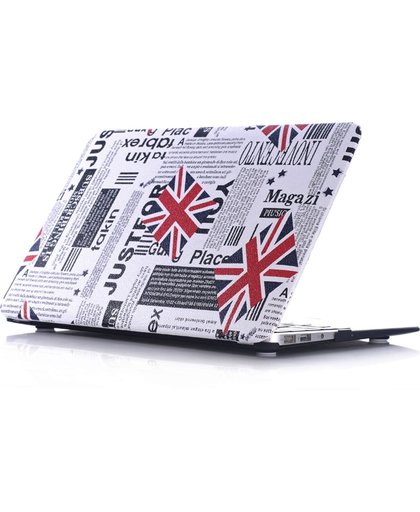 Macbook Case voor Macbook Pro Retina 13 inch 2014 / 2015 - Hard Case - Krant met Union Jack Engelse Vlag