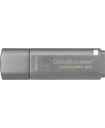 Kingston Technology DataTraveler Locker+ G3 32GB 32GB USB 3.0 (3.1 Gen 1) USB-Type-A-aansluiting Zilver USB flash drive