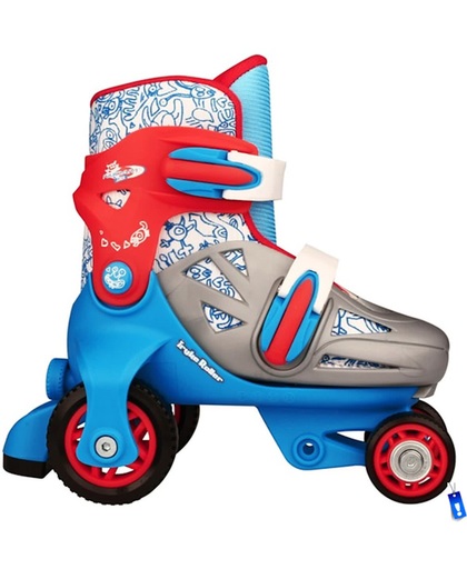 Rolschaatsen Rollerskates - Tri Quad Trike - Jongens en Meisjes - Blauw / Zilver / Rood - Skate-Plein - mt 31-34