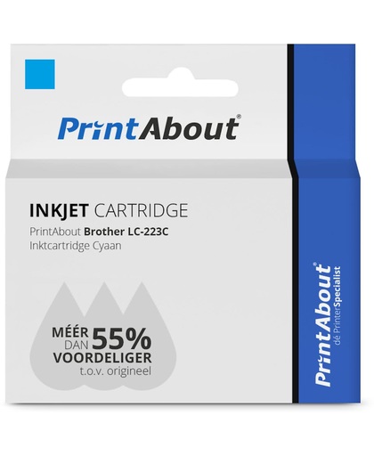 PrintAbout - Inktcartridge / Alternatief voor de Brother LC-223C / Cyaan
