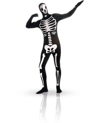 Halloween kostuum tweede huid skelet fosforescerend - Verkleedkleding - Medium