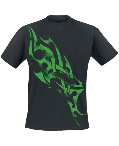Green Smoky Tribal T-shirt zwart