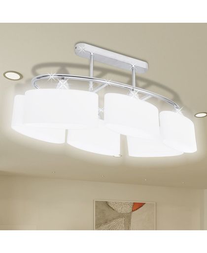 vidaXL - Plafondlamp - 6 Lichts - Met ellips glazen kapjes
