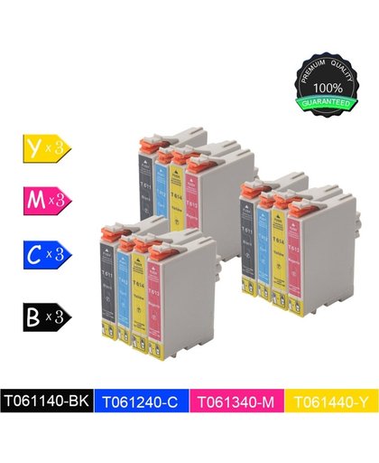 12 Pack Compatible Inktcartridges T0615 - T0611 T0612 T0613 T0614 voor Epson Stylus D68 D88 DX3800 DX3850 DX4200 DX4800 DX4850