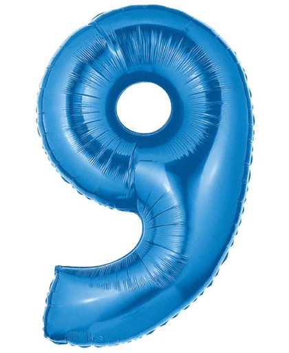 9 Jaar Folie/Helium Ballon Blauw - 102cm