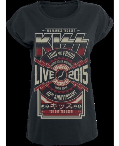 Kiss Japan Live 2015 Girls shirt zwart
