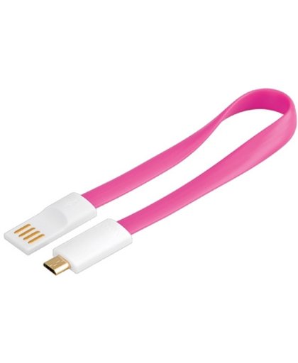 Goobay USB 2.0 A/micro-B 0.2m 0.2m USB A Micro-USB B Mannelijk Mannelijk Roze USB-kabel