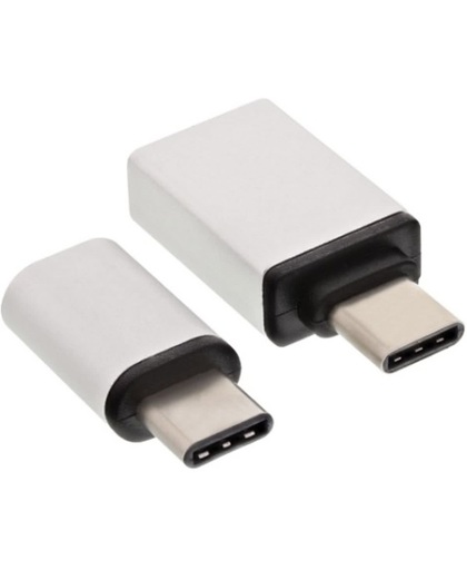 InLine 35809 USB 3.1 C Micro-USB + USB3.0 A Aluminium kabeladapter/verloopstukje