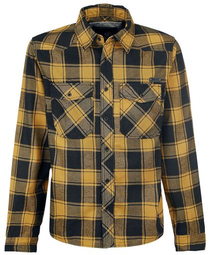 Brandit Checkshirt Overhemd zwart-geel