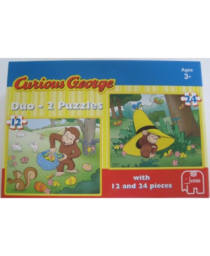 Jumbo Curious George duo puzzel van 12 en 24 stukjes