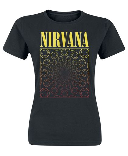 Nirvana Spiral Smiley Girls shirt zwart