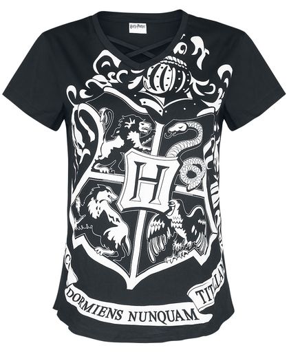 Harry Potter Hogwarts Logo Girls shirt zwart