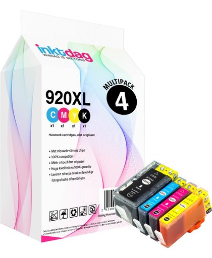 Inktdag Huismerk Inktcartridge / Alternatief voor HP 920 XL multipack zwart + kleur set 4 pak