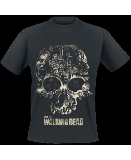 The Walking Dead Skull T-shirt zwart