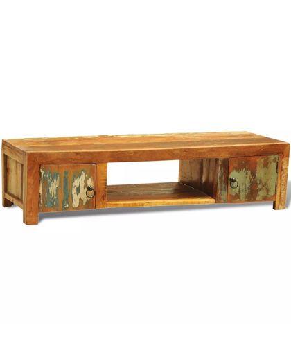 TV meubel van hergebruikt hout met twee deuren in antiek-look