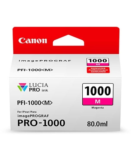Canon PFI-1000 M 80ml Magenta inktcartridge