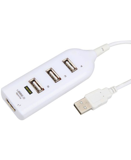Mini USB Hub met 4 USB aansluitingen | Wit