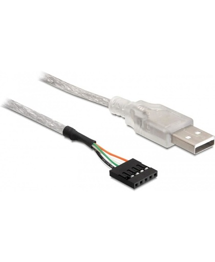 DeLOCK Cable USB 2.0-A male to pin header USB 2.0-A male pin header 5pin Zilver kabeladapter/verloopstukje