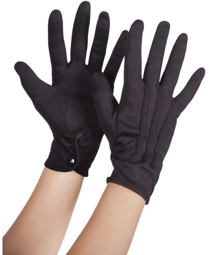 Handschoenen Basic Met Drukknop - Zwart