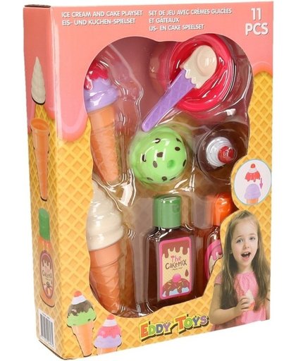 11 delige plastic speelgoed ijsjes set