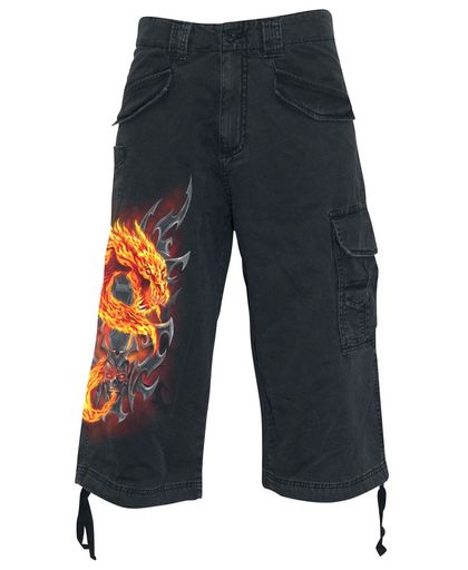 Spiral Fire Dragon Vintage broek (kort) zwart