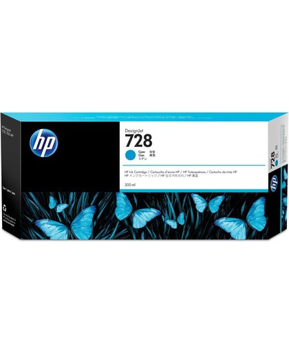 HP 728 cyaan DesignJet , 300 ml inktcartridge