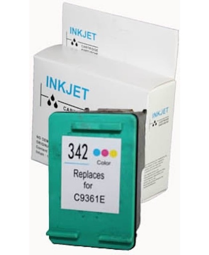Merkloos   Inktcartridge / Alternatief voor de inkt cartridge voor Hp 342 kleur wit Label