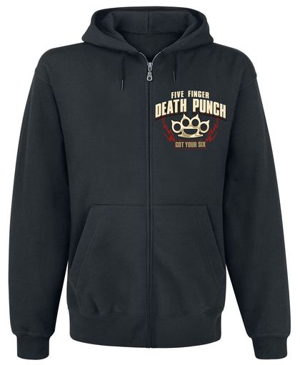 Five Finger Death Punch Got Your Six Vest met capuchon zwart