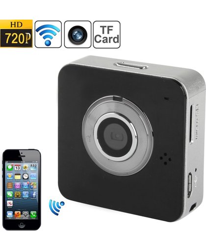 HD 720P WIFI Camera voor iPhone 5 / iPhone 4 & 4S / iPad mini / mini 2 Retina / New iPad / iOS 4.0 or later / Android 2.2 or later Device, Support TF Card(zwart)